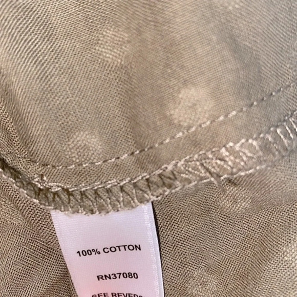 Cato olive green Swiss dot top cotton fabric size XLarge - Picture 7 of 10